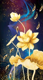 荷花玄关装饰画