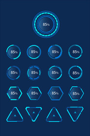 等距几何标签信息化大屏素材