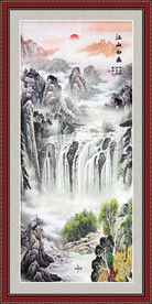 水墨山水玄关画