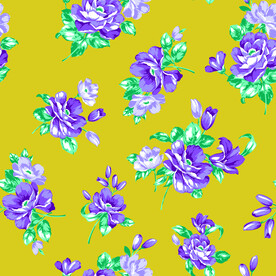 大牌数码印花 玫瑰 叶子花  