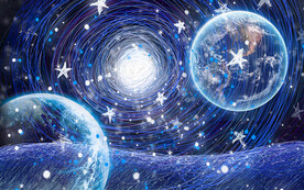 星空天顶壁画装饰背景图