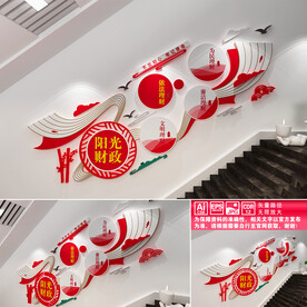 阳光财政楼道文化墙