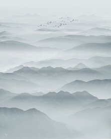 中式水墨山水画背景墙