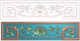 洋花抽斗精雕图