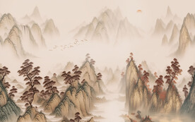 新中式水墨画背景墙