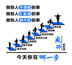 成功的阶梯办公室墙面装饰团队励