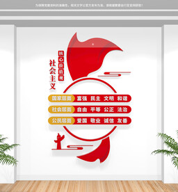 社会主义核心价值观竖版文化墙