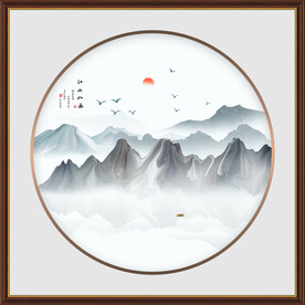 圆形山水画