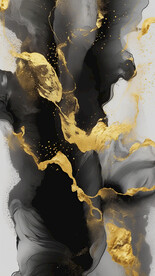 抽象水墨金箔抽象画