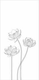 荷花矢量图线条绘画荷花元素