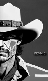 西部牛仔抽象人物画