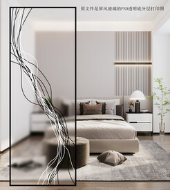 高清分层透明底屏风玻璃打印图