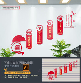 平安交通楼梯文化墙