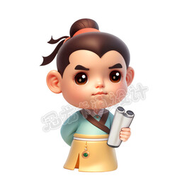 卡通小书生秀才立体版
