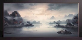 山水画装饰画无框画