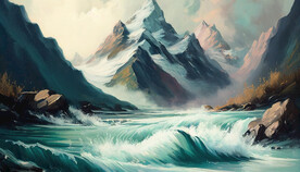 当代油画 山高水长