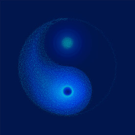 发光粒子点阵太极阴阳八卦图矢量