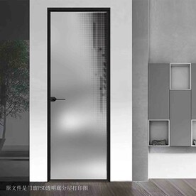 高清分层透明底平开门打印图