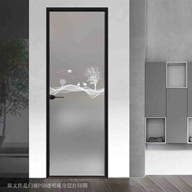 高清分层透明底平开门打印图