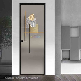 高清分层透明底平开门打印图