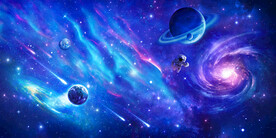 梦幻宇宙星空极光外太空星球背景