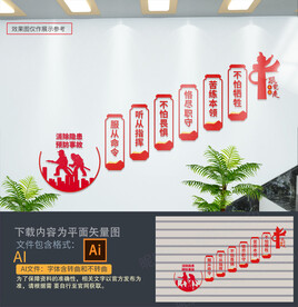 消防局楼梯间文化墙