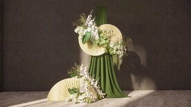 白绿布幔婚礼su模型