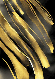 金箔墨迹抽象画