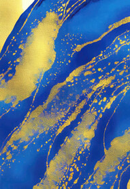 蓝色金箔泼墨画