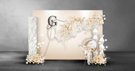 香槟色婚礼迎宾区