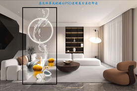 高清分层透明底屏风玻璃打印图