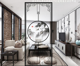 高清分层透明底屏风玻璃打印图