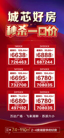 城芯好房秒杀一口价红金热销海报