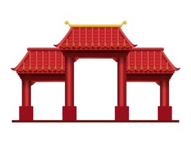 中式建筑牌坊门楼