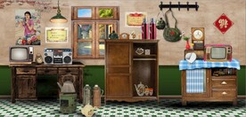 复古怀旧80后90后童年背景墙