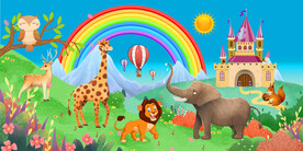 卡通森林动物背景