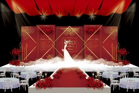 红色婚礼效果图