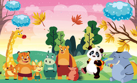 卡通儿童背景墙