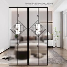 高清分层透明底平开门打印图