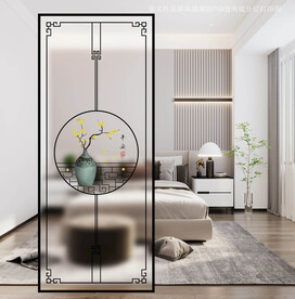 高清分层透明底屏风玻璃打印图