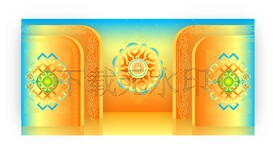 蒙古族背景金色矢量