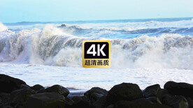 特写波涛汹涌的海浪