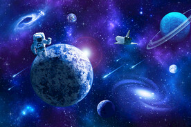 宇宙星球太空黑洞宇航员星空背景