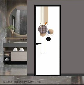 高清分层透明底平开门打印图