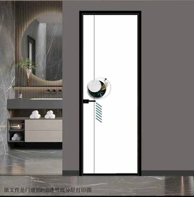 高清分层透明底平开门打印图