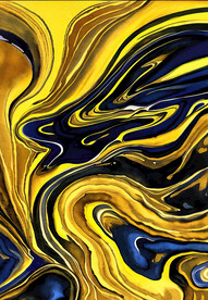 黑金流体抽象画