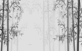 新中式水墨竹林背景墙