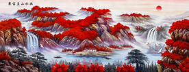 聚宝盆山水画