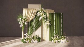 绿色布幔婚礼草图大师su模型