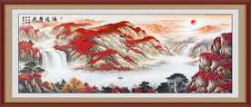 鸿运当头山水画